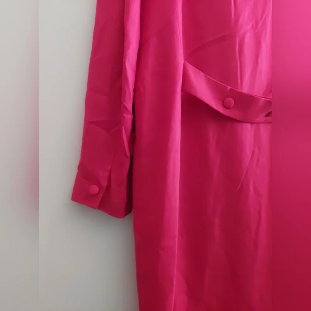 Talbots Red Trench Coat Blazer Style Jacket double breasted Classic Elegant 14 - Picture 7 of 8